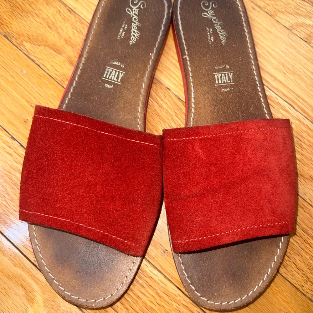 Seychelles Women's Vibrant Red Suede Sandals